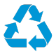 Ícone azul de reciclagem