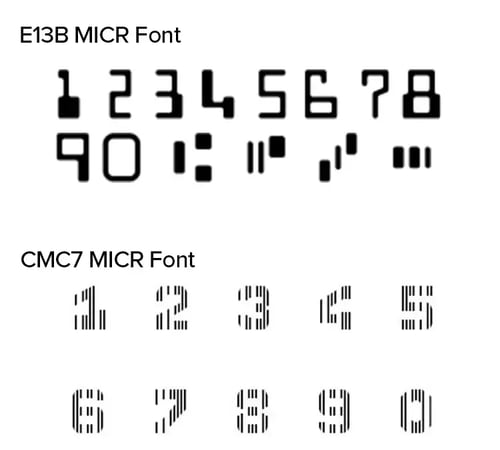 E13B vs CMC7 Fontes MICR