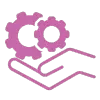 Ícone cor-de-rosa de configurações flexíveis 