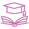 Ícone educativo cor-de-rosa