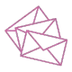 Ícone de envelope cor-de-rosa 
