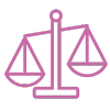 Ícone jurídico cor-de-rosa