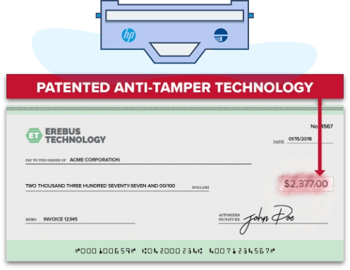Cheque MICR impresso com MICR Toner Secure