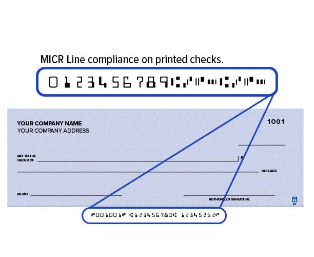 Conformidade da linha MICR nos cheques