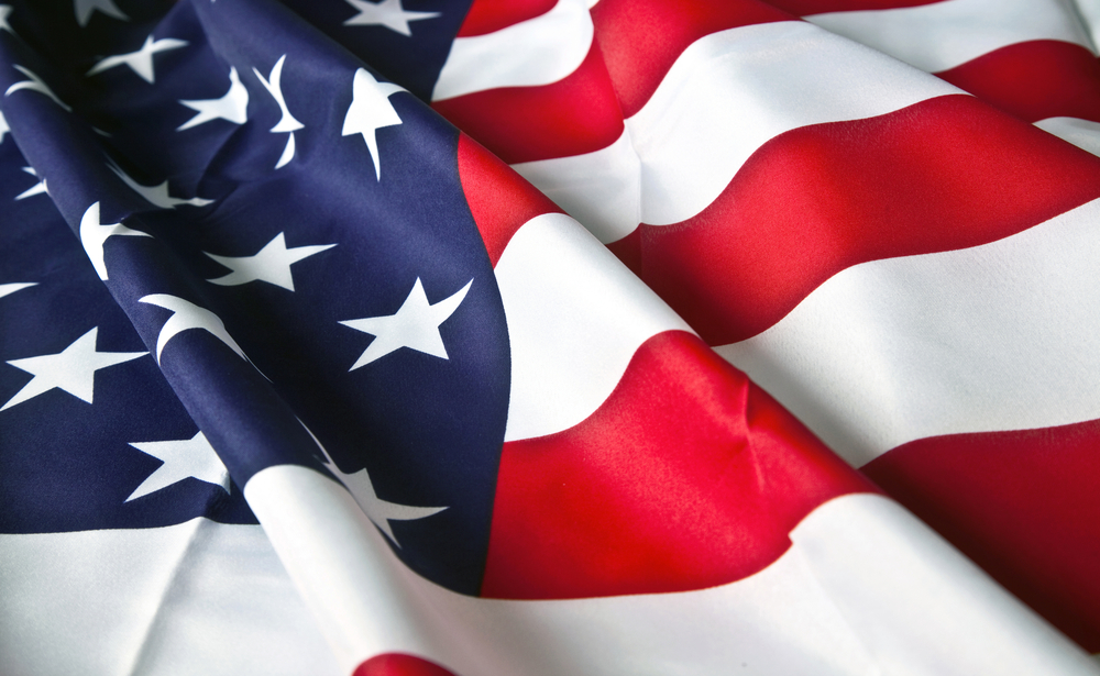 imagem da bandeira americana com textura ondulada